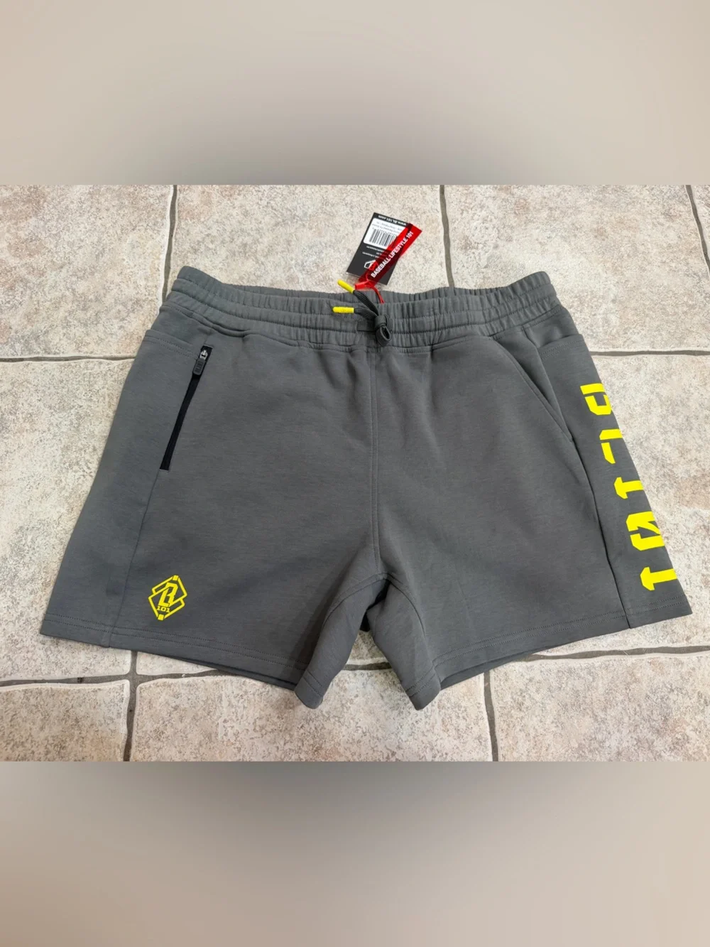 Baseball Lifestyle 101 Diamond Relaxed Fit Sweatshorts Gray/Yellow men’s XL